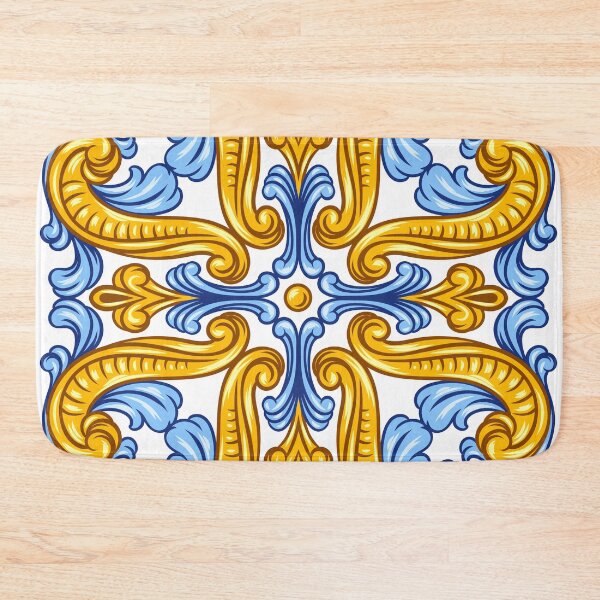 Item preview, Rangoli design blue and yellow  designed and sold by Heaven1111.