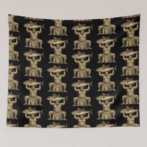 Item preview, Ukiyo-e Sumo Fisherman – Vintage Japanese Woodblock Style Design designed and sold by TheTrendsDesk.