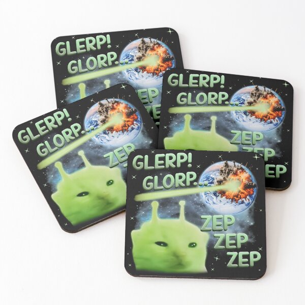 Item preview, Glerp Glorp Funny Alien Cat Weird Meme Space Cat Absurd Humor designed and sold by Tanjaberto.