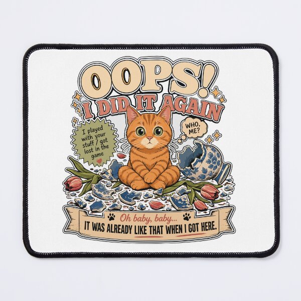 Item preview, Oops Cat Broke Vase Funny Design designed and sold by Pop Rewind HQ.