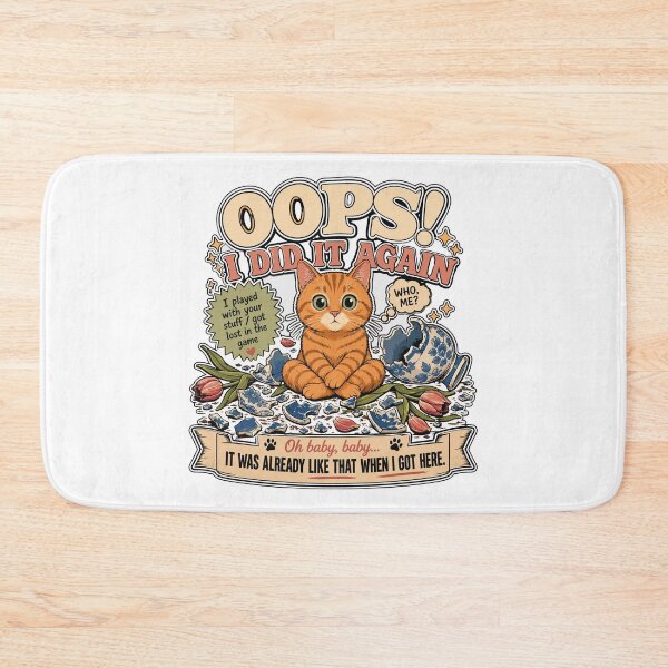 Item preview, Oops Cat Broke Vase Funny Design designed and sold by Pop Rewind HQ.