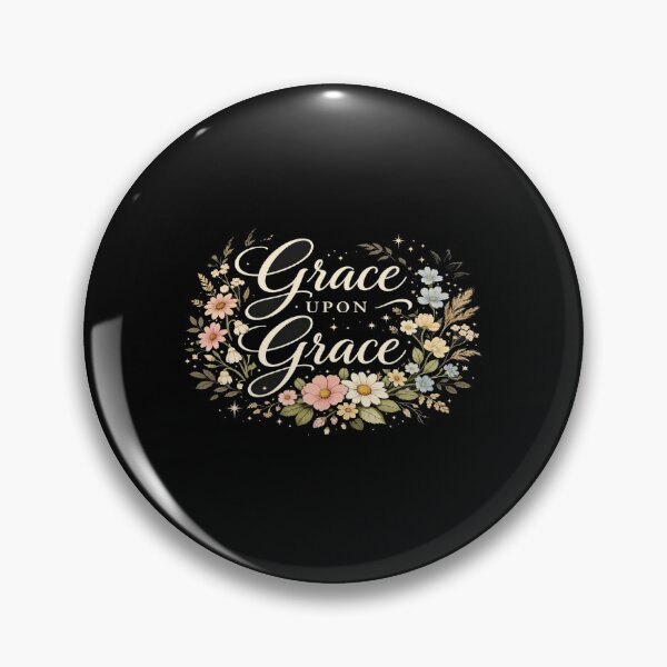 Item preview, Grace Upon Grace Floral Typography – Elegant Inspirational Christian Quote with Pastel Flowers designed and sold by Bright Nest Studio.