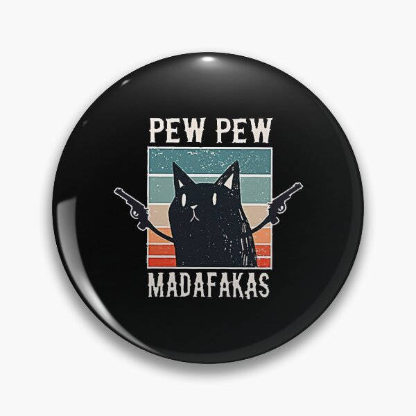 Item preview, Pew Pew Cat Funny Black Cat Meme Cowboy Retro Vintage Graphic designed and sold by Tanjaberto.