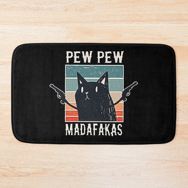 Item preview, Pew Pew Cat Funny Black Cat Meme Cowboy Retro Vintage Graphic designed and sold by Tanjaberto.