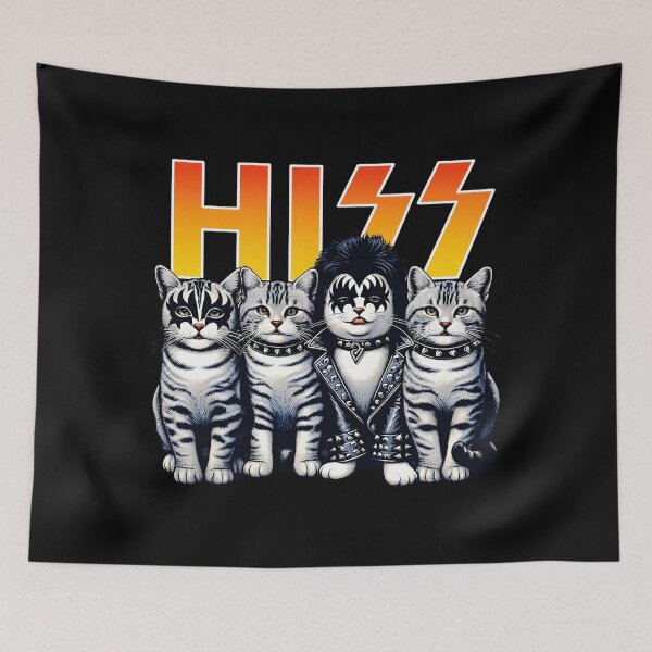 Item preview, Hiss Rock Band Cat Funny Cat Music Lover Parody Rock Cats Graphic designed and sold by Tanjaberto.