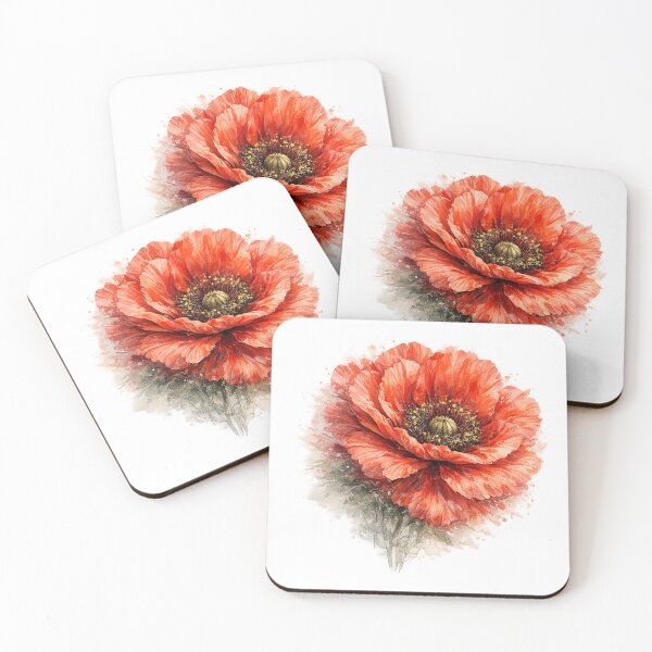 Item preview, Vibrant Poppy Bloom – Modern Painterly Botanical Illustration designed and sold by SoftMuse Designs.