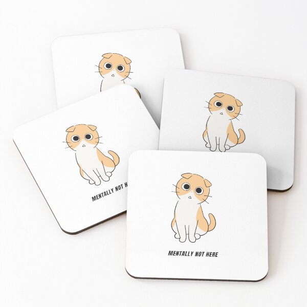 Item preview, Mentally Not Here Cat | Funny Introvert Meme Sticker designed and sold by MentalTabs.