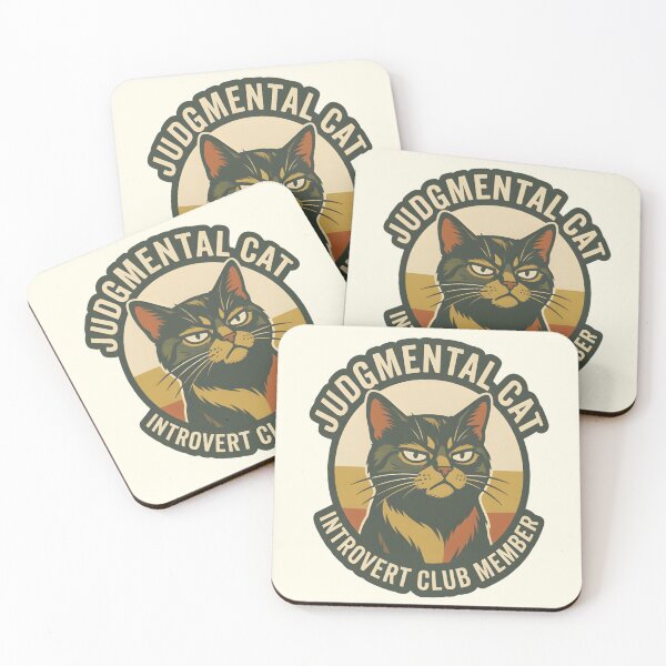Item preview, Judgmental Cat Introvert Club Member – Funny Retro Social Anxiety Stickers designed and sold by ZyxDes.