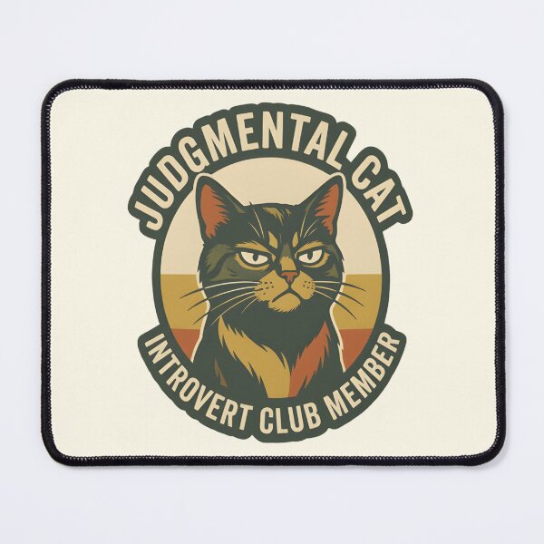 Item preview, Judgmental Cat Introvert Club Member – Funny Retro Social Anxiety Stickers designed and sold by ZyxDes.