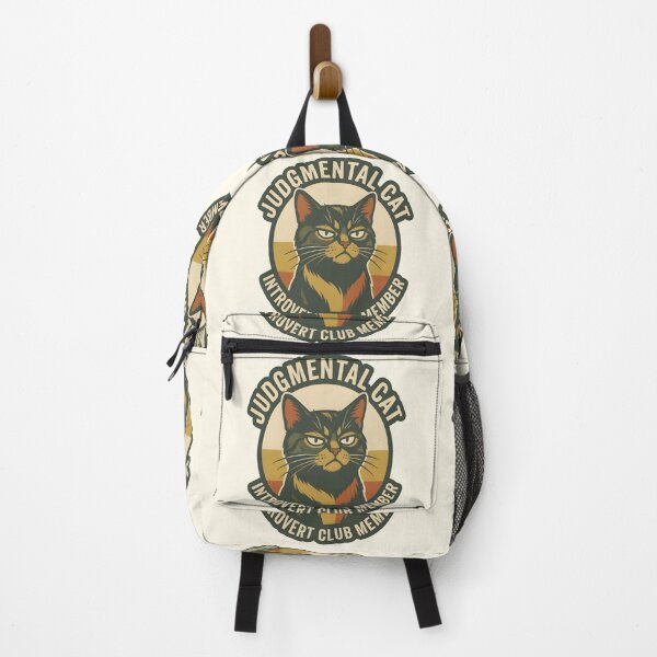 Item preview, Judgmental Cat Introvert Club Member – Funny Retro Social Anxiety Stickers designed and sold by ZyxDes.