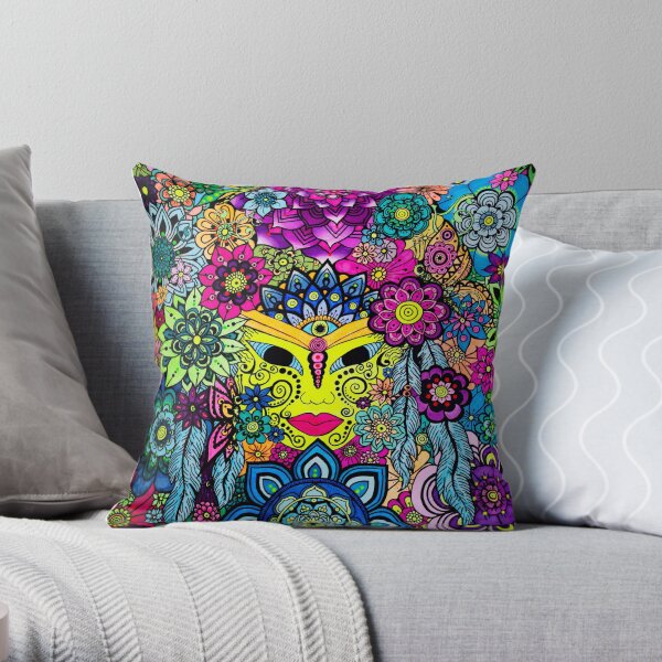 3 Chakras Drawing on Paper - Art&Deco By Natasha Throw Pillow