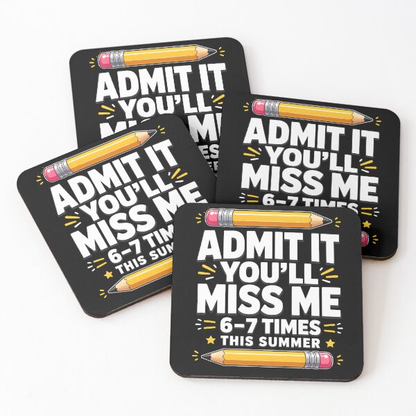 Item preview, Admit It You’ll Miss Me – Funny Teacher Student Summer Break designed and sold by THREE LITTLE BEANS.
