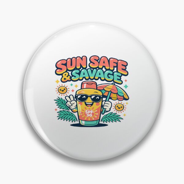 Item preview, Sun Safe & Savage – Fun SPF Sunscreen Character Art with Tropical Summer Vibes & Bold Colors designed and sold by Bright Nest Studio.