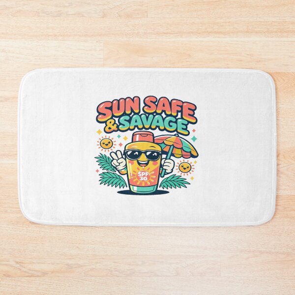 Item preview, Sun Safe & Savage – Fun SPF Sunscreen Character Art with Tropical Summer Vibes & Bold Colors designed and sold by Bright Nest Studio.