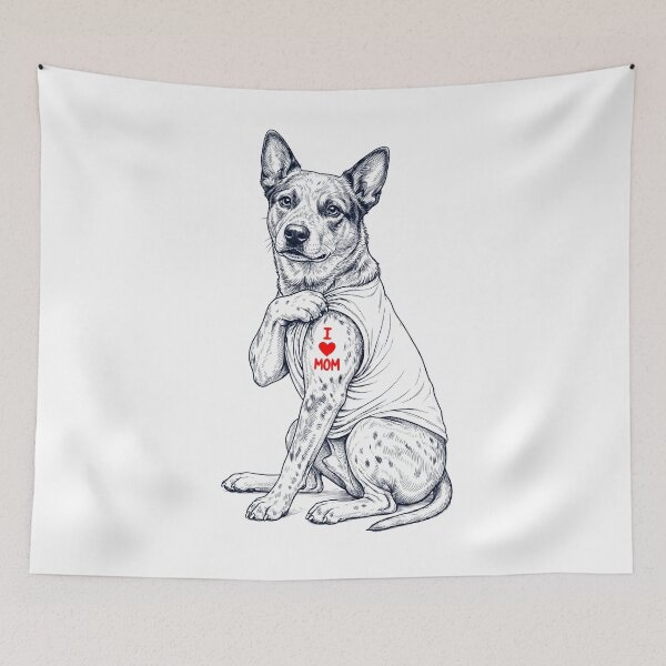 Artikelvorschau, Vintage-Tattoo: Australischer Cattle Dog – Mutter-Tattoo – Hundeliebhaber entworfen und verkauft von TerryConnells.