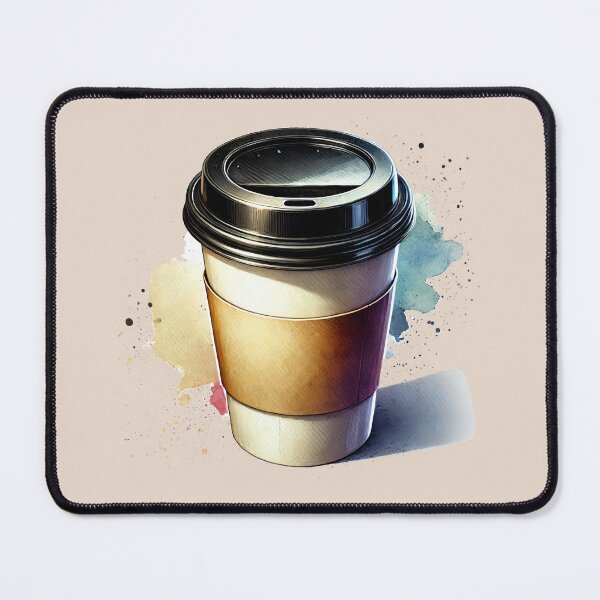 Item preview, Takeaway Café – Splashy Watercolor Cutout Drink Design designed and sold by EmeraldeaArt.