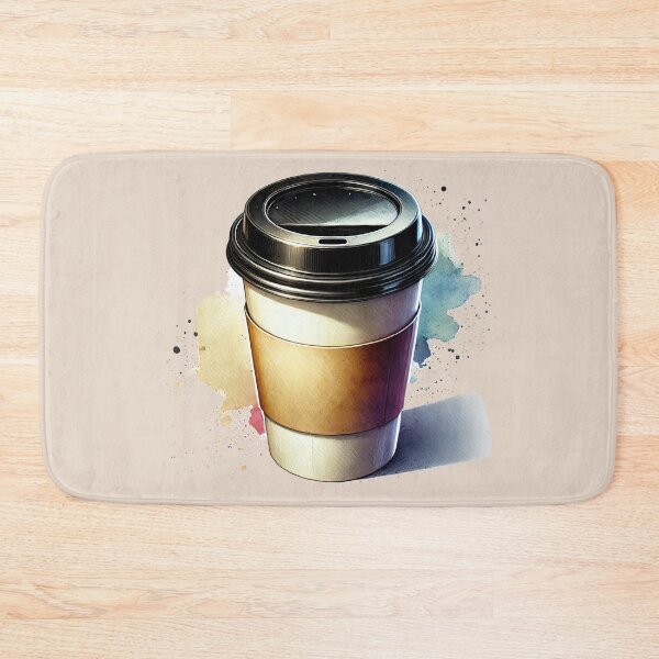 Item preview, Takeaway Café – Splashy Watercolor Cutout Drink Design designed and sold by EmeraldeaArt.