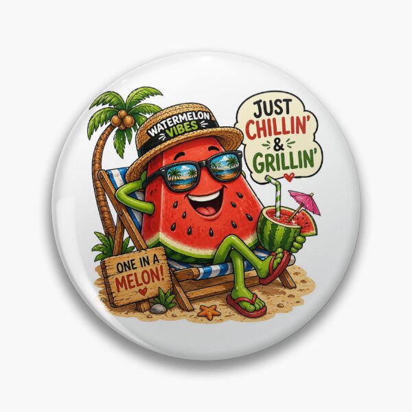 Item preview, Watermelon Vibes - Funny Summer Cartoon designed and sold by Myra365Art.