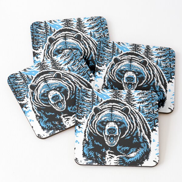 Item preview, Fierce Roaring Grizzly Bear Mountain Pop Art designed and sold by RamyGallery.