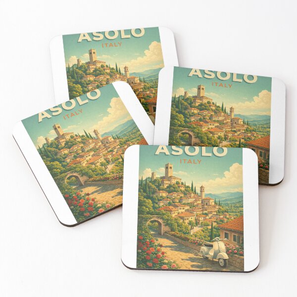 Item preview, Asolo Veneto Hill Town Piazza and Castello Italy designed and sold by Aryabek.