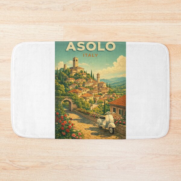 Item preview, Asolo Veneto Hill Town Piazza and Castello Italy designed and sold by Aryabek.
