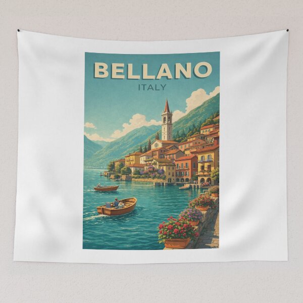 Item preview, Bellano Lake Como Lombardy Waterfront Italy designed and sold by Aryabek.