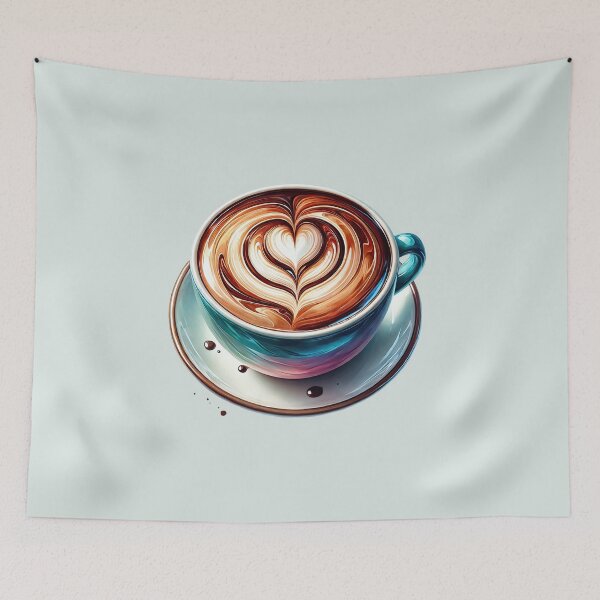 Item preview, Heart in a Cup – Cappuccino with Coffee Splash Design designed and sold by EmeraldeaArt.