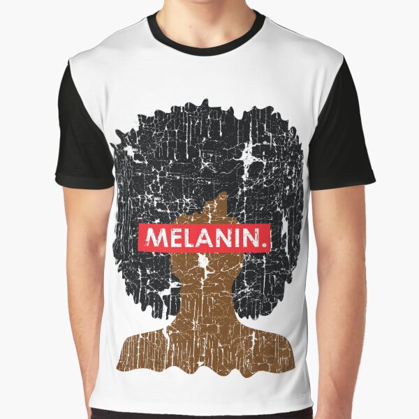 Melanin Distressed Afro Graphic T-Shirt