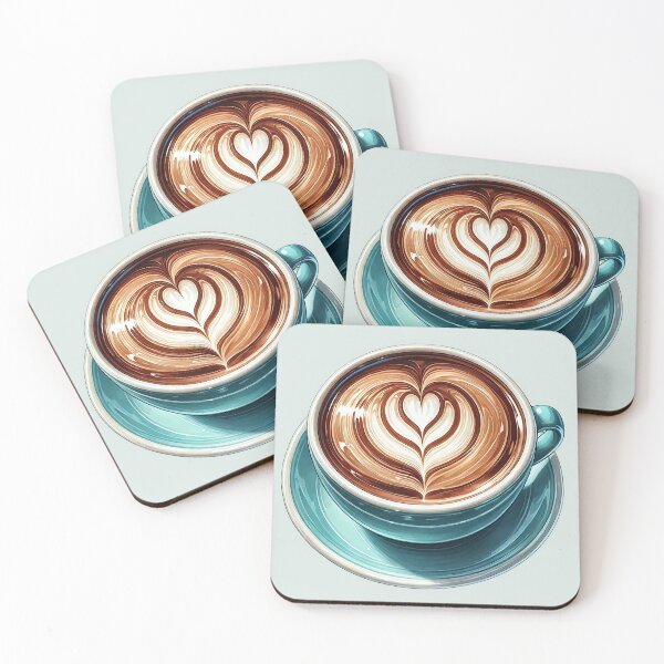 Item preview, Morning Ritual – Heart Foam Cappuccino in Turquoise Cup designed and sold by EmeraldeaArt.