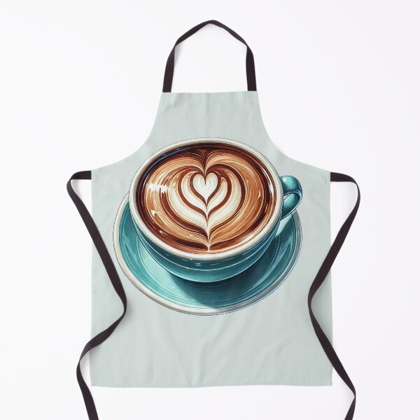 Item preview, Morning Ritual – Heart Foam Cappuccino in Turquoise Cup designed and sold by EmeraldeaArt.