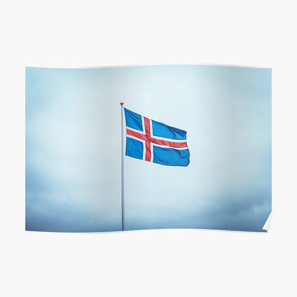 Iceland Flag / Island Flagge Poster