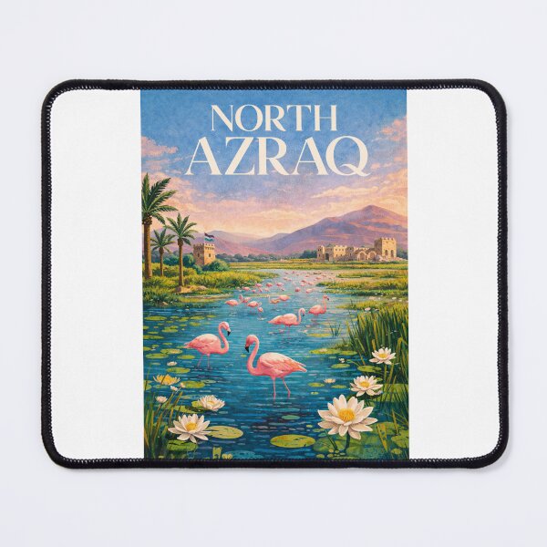 Item preview, North Azraq Flamingo Wetlands and Qasr Azraq Jordan designed and sold by Aryabek.