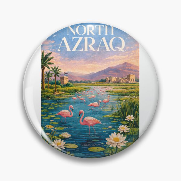 Item preview, North Azraq Flamingo Wetlands and Qasr Azraq Jordan designed and sold by Aryabek.