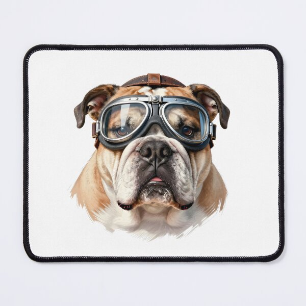Item preview, Cool Bulldog Aviator Pilot Dog with Flight Goggles | Funny Bulldog Pilot Portrait designed and sold by Fur Honcho.