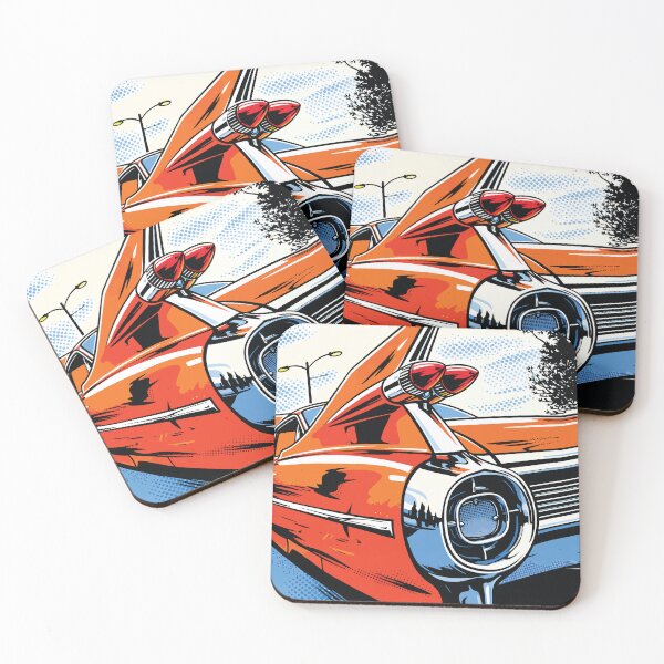 Item preview, Orange Muscle Car with Tall Tailfin Pop Art designed and sold by RamyGallery.