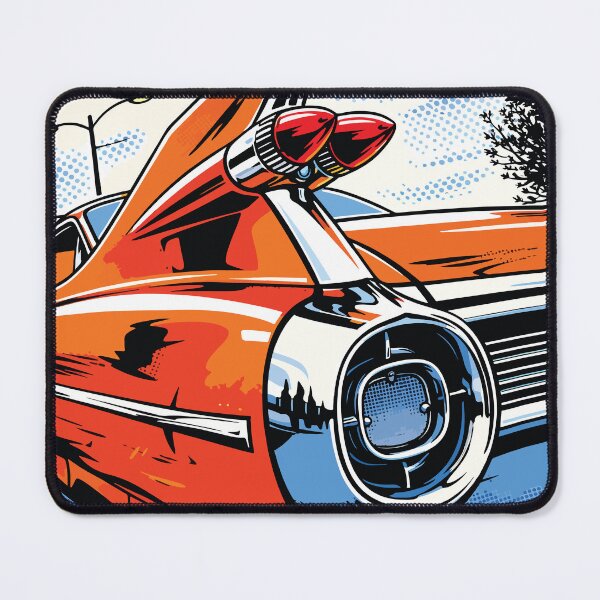 Item preview, Orange Muscle Car with Tall Tailfin Pop Art designed and sold by RamyGallery.
