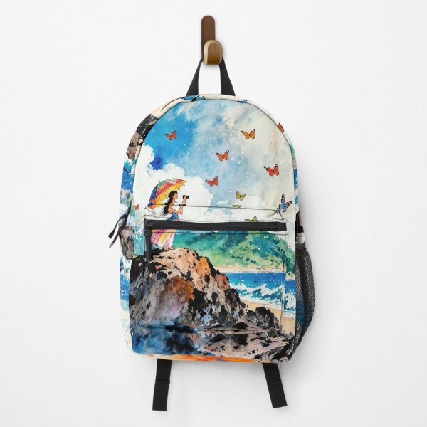 Item preview, Girl Photographing Butterflies by the Sea designed and sold by M-Y-A-R-T-.