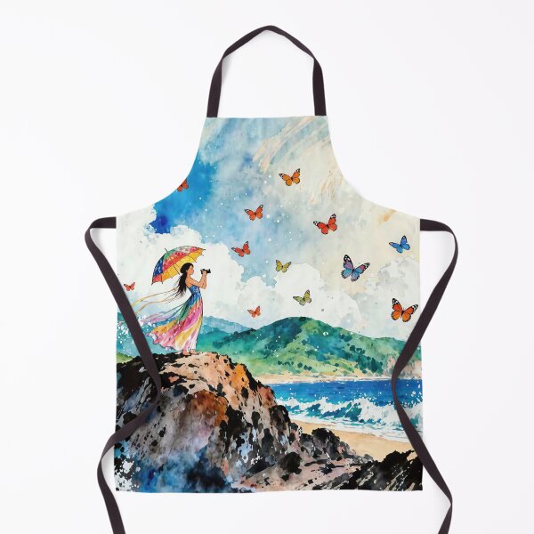 Item preview, Girl Photographing Butterflies by the Sea designed and sold by M-Y-A-R-T-.