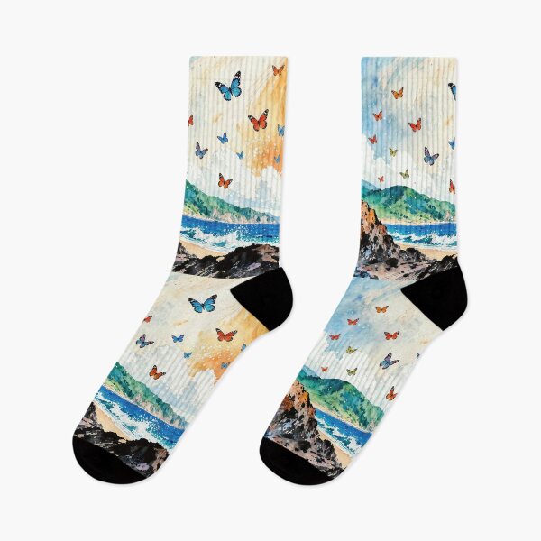 Item preview, Girl Photographing Butterflies by the Sea designed and sold by M-Y-A-R-T-.