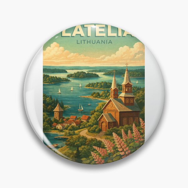 Item preview, Plateliai Wooden Church and Lake Islands Lithuania designed and sold by Aryabek.