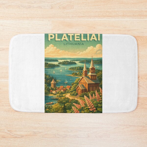 Item preview, Plateliai Wooden Church and Lake Islands Lithuania designed and sold by Aryabek.