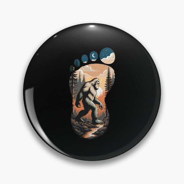 Item preview, Vintage Bigfoot Footprint Sunset Forest Sasquatch Design  designed and sold by FreeArt2.