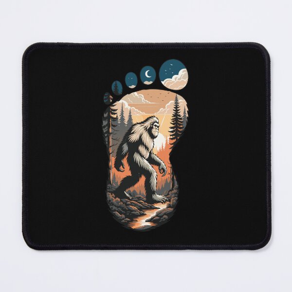 Item preview, Vintage Bigfoot Footprint Sunset Forest Sasquatch Design  designed and sold by FreeArt2.
