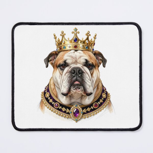 Item preview, Royal Bulldog King Portrait with Crown | Funny Regal Bulldog Dog Art designed and sold by Fur Honcho.