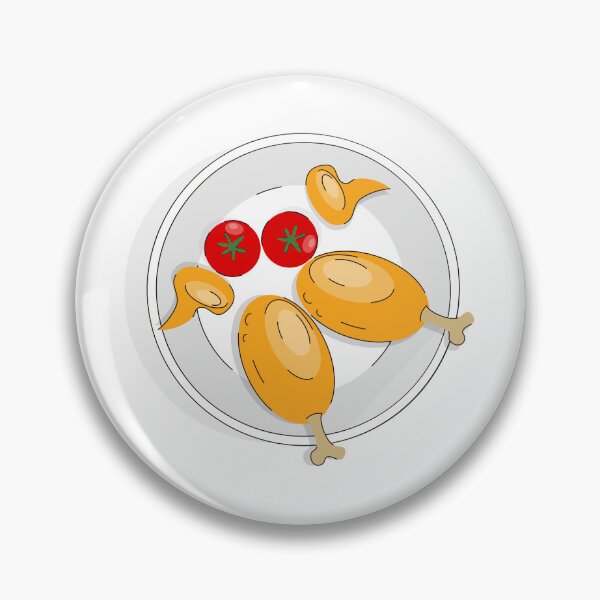 Item preview, Fried chicken legs and wings in doodle style on a plate. designed and sold by Natalia4321.
