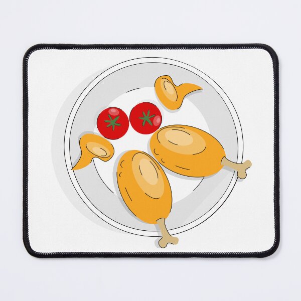 Item preview, Fried chicken legs and wings in doodle style on a plate. designed and sold by Natalia4321.