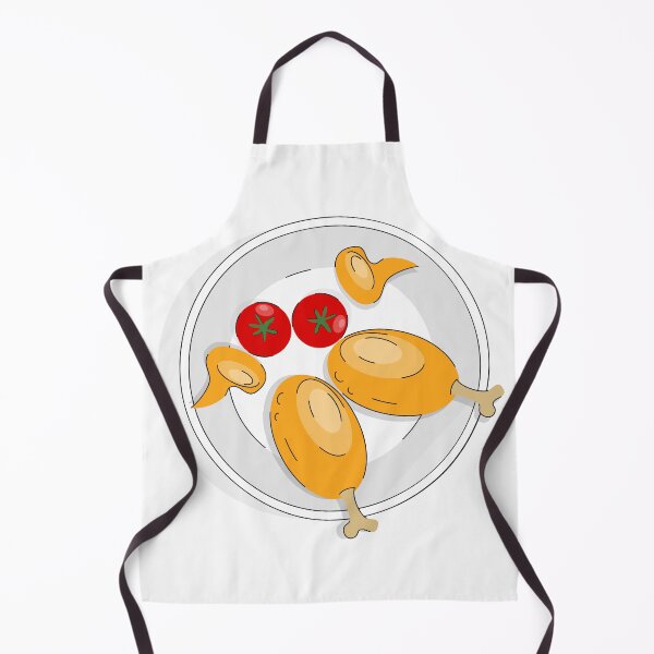 Item preview, Fried chicken legs and wings in doodle style on a plate. designed and sold by Natalia4321.