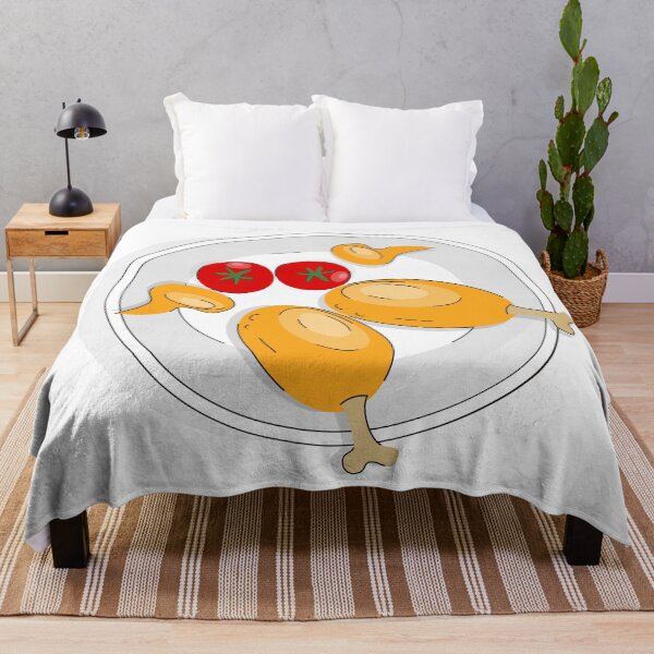 Item preview, Fried chicken legs and wings in doodle style on a plate. designed and sold by Natalia4321.