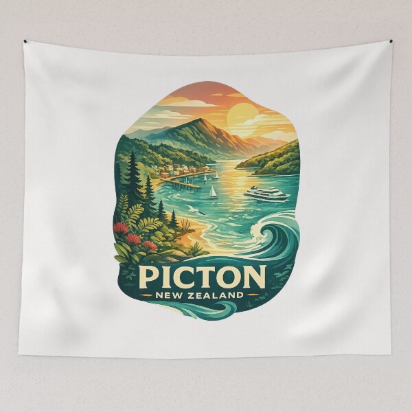 Item preview, Picton Marlborough Sounds Queen Charlotte and South Island New Zealand designed and sold by Places On Earth.
