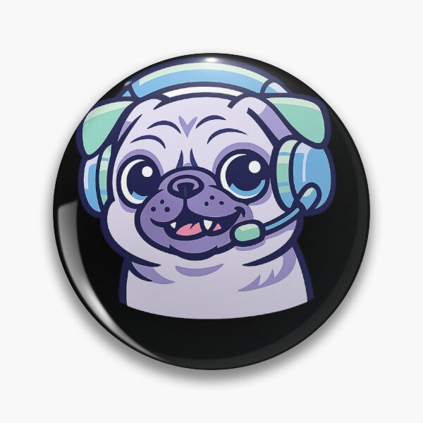 Item preview, Pro Gamer Pug - Cute Dog with Gaming Headset Art designed and sold by tineldesign.